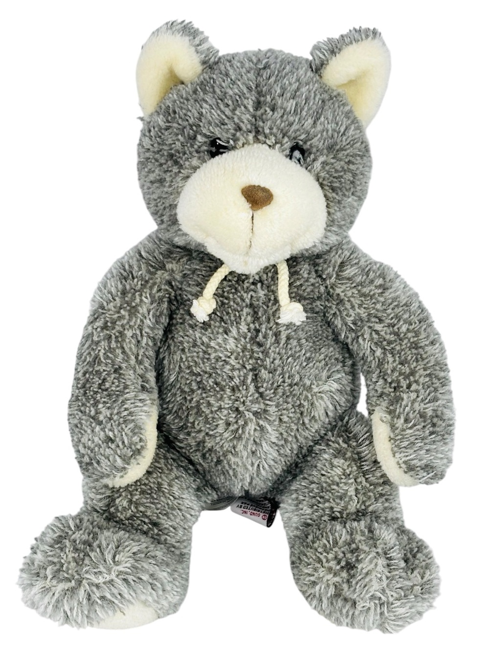 Gund Sitting Grey Cat With String Tie Rope Collar